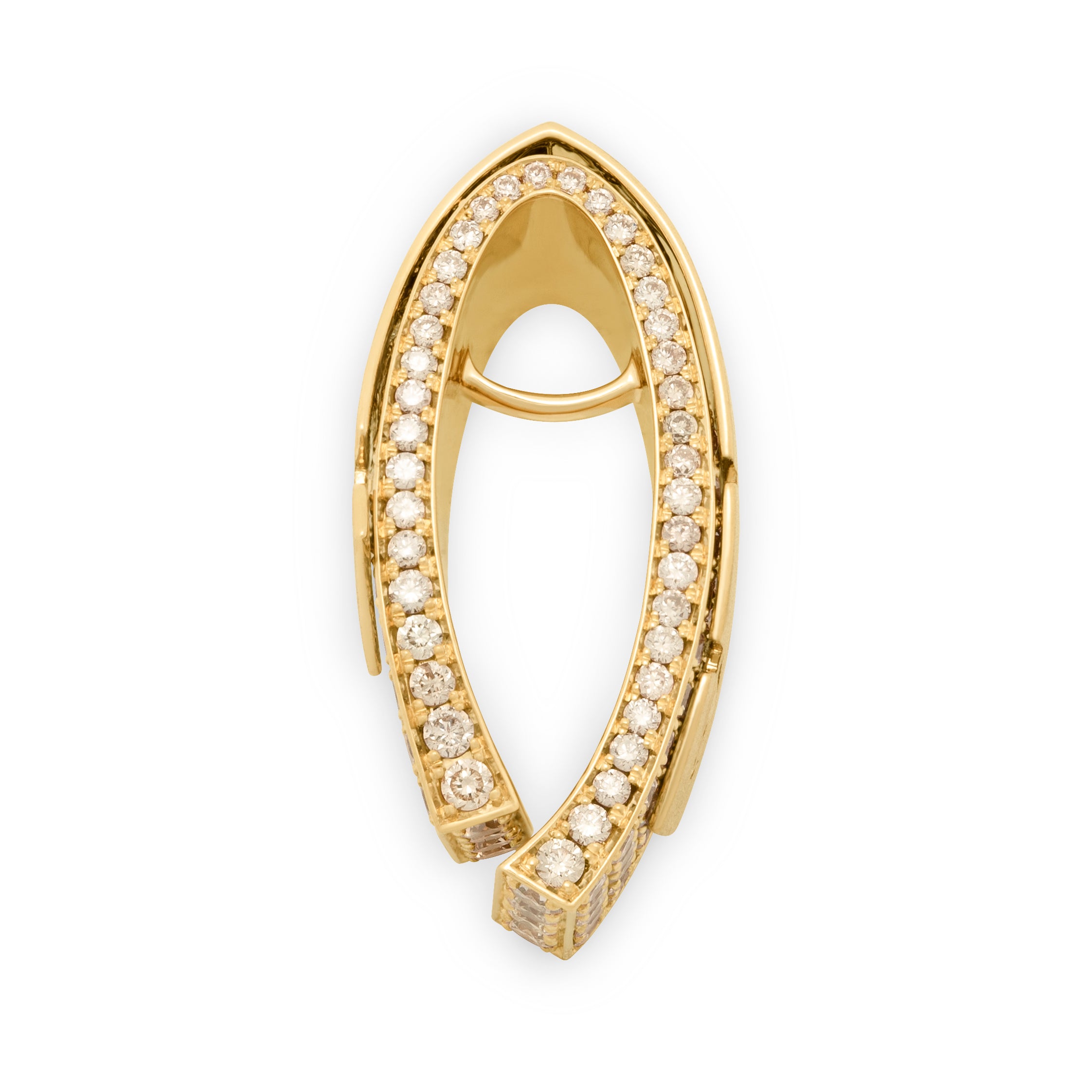 Champagne Diamonds 18K Yellow Gold Pendant, P 0003-1