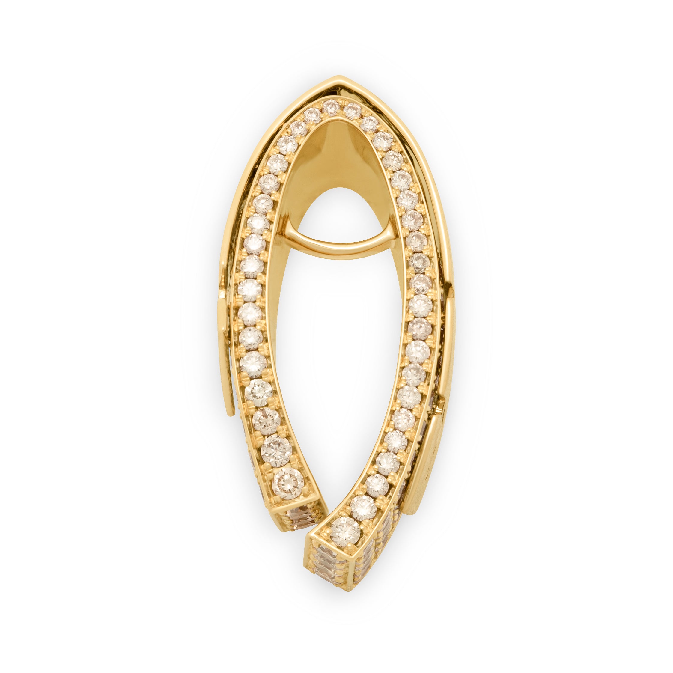 P 0003-1, 18K Yellow Gold, Champagne Diamonds Pendant