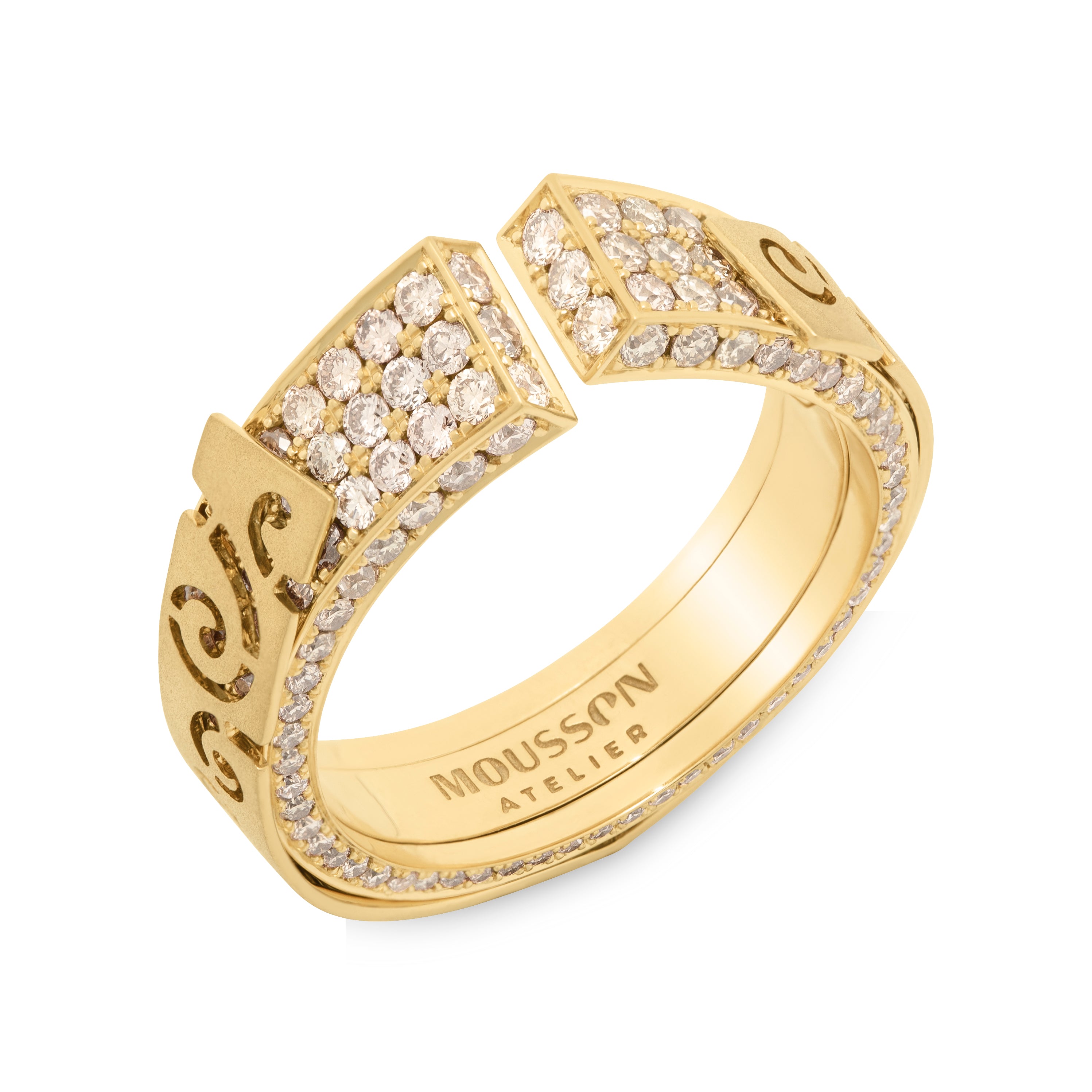 Champagne Diamonds 18K Yellow Gold Ring, R 0003-3