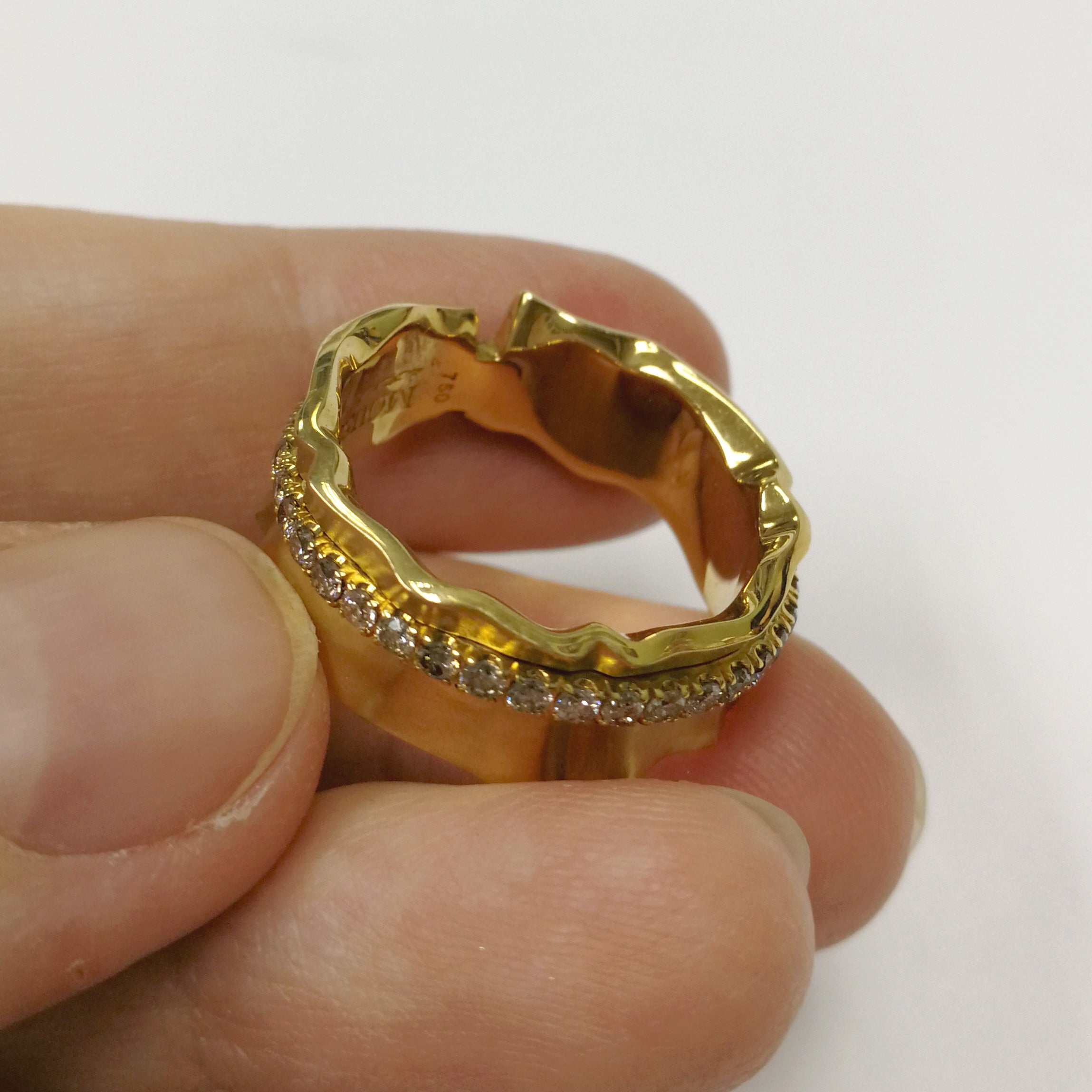 Champagne Diamonds 18K Yellow Gold Ring, R 0002-0