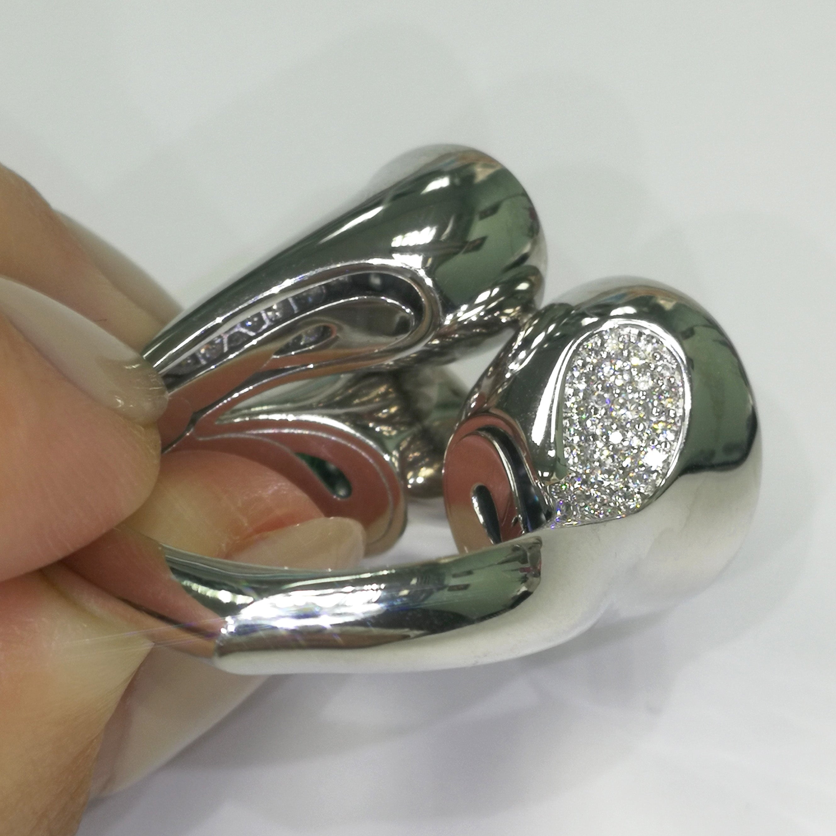 Emerald, Ruby, Sapphire, Diamonds 18K White Gold Ring, R 0113-0