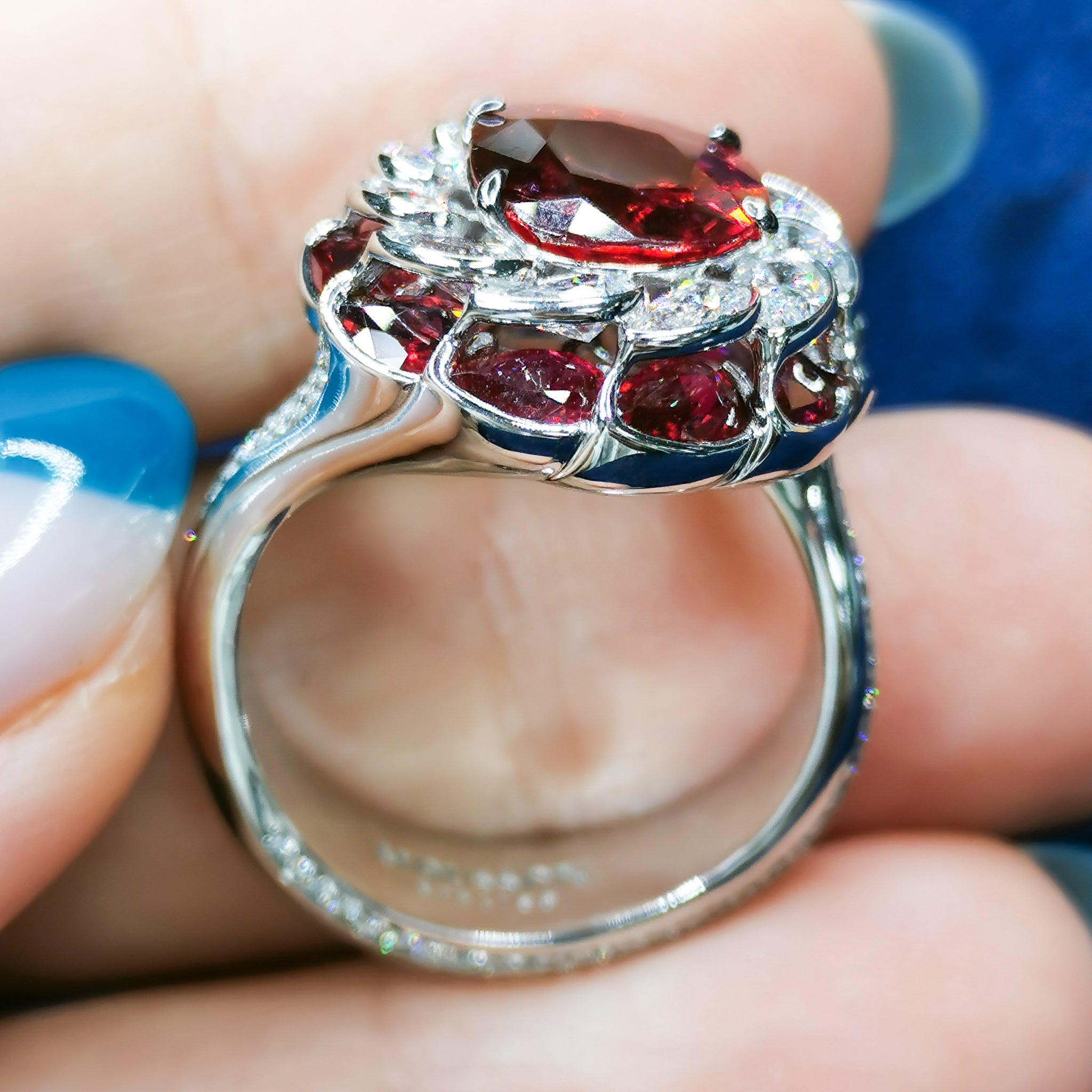 R 0119-0 18K White Gold, Ruby, Diamonds Ring