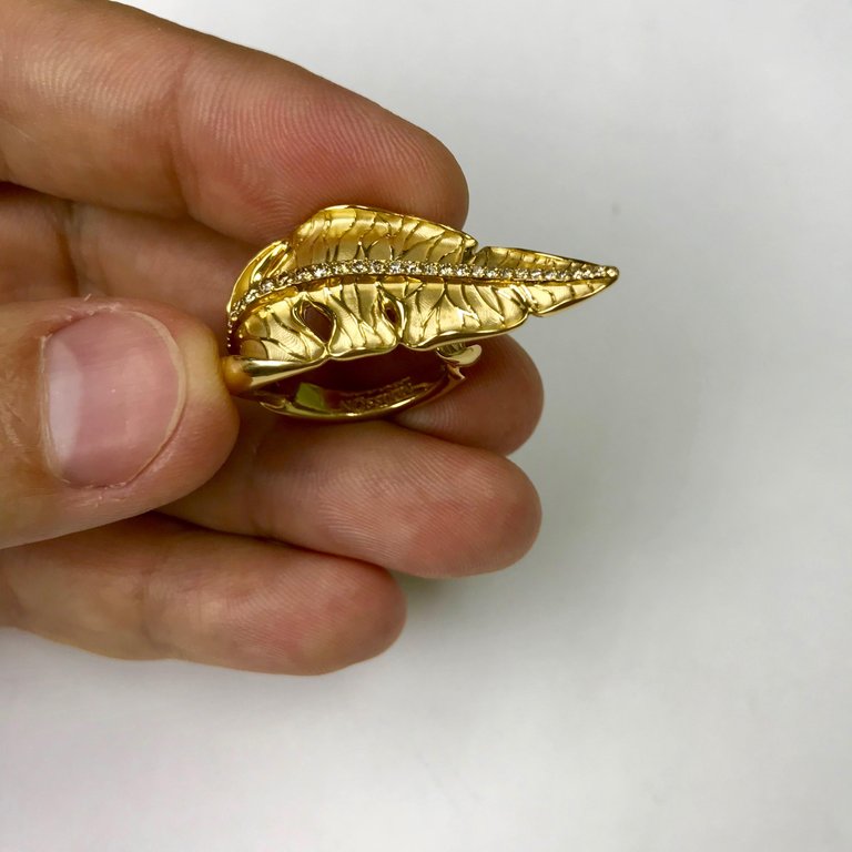 Champagne Diamonds (Diamonds) 18K Yellow Gold Ring, R 0164-0