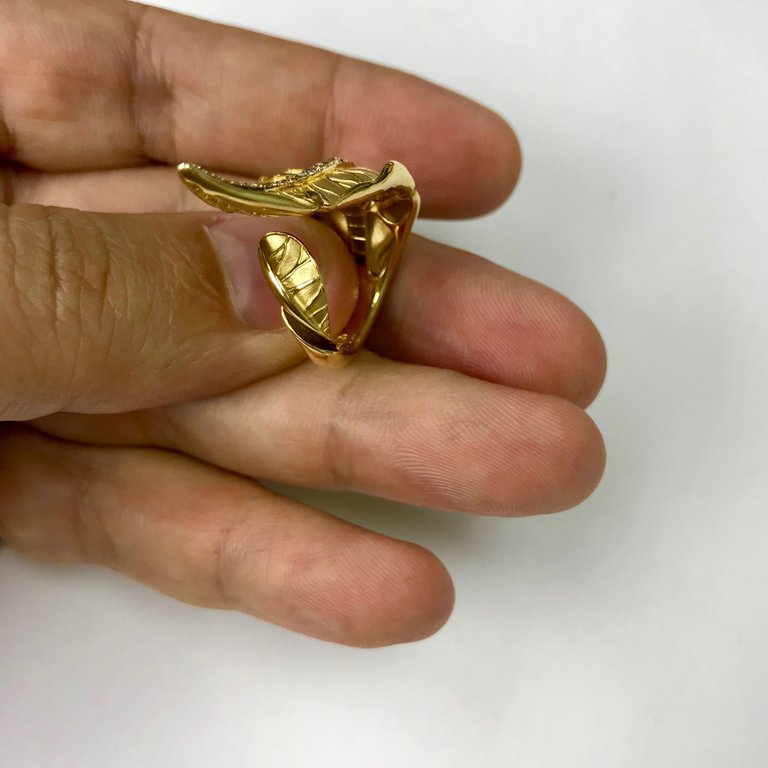 Champagne Diamonds (Diamonds) 18K Yellow Gold Ring, R 0164-0