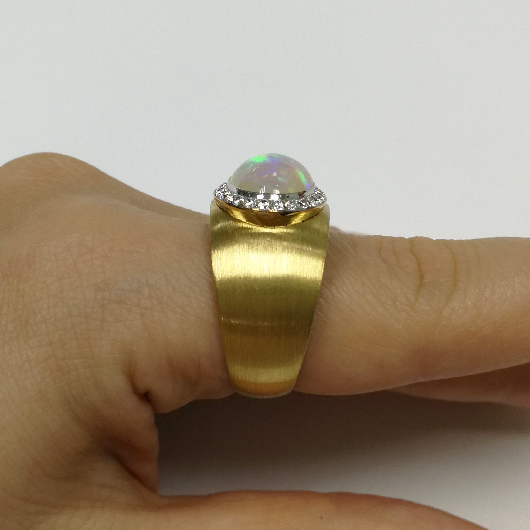 Enamel, Opal, Diamonds 18K Yellow Gold Ring, R 0178-61