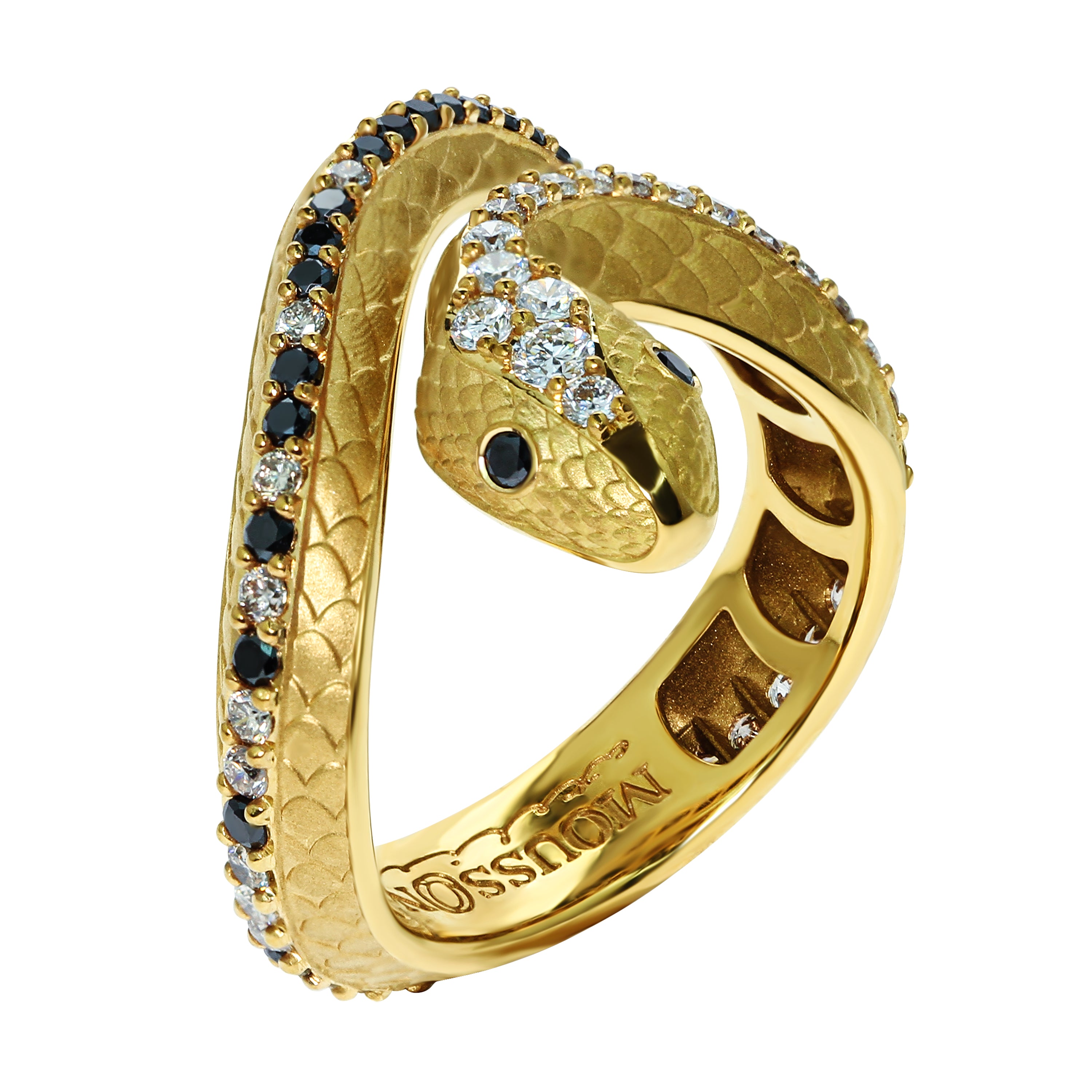 R 0188-0 18K Yellow Gold, Diamonds Snake Ring