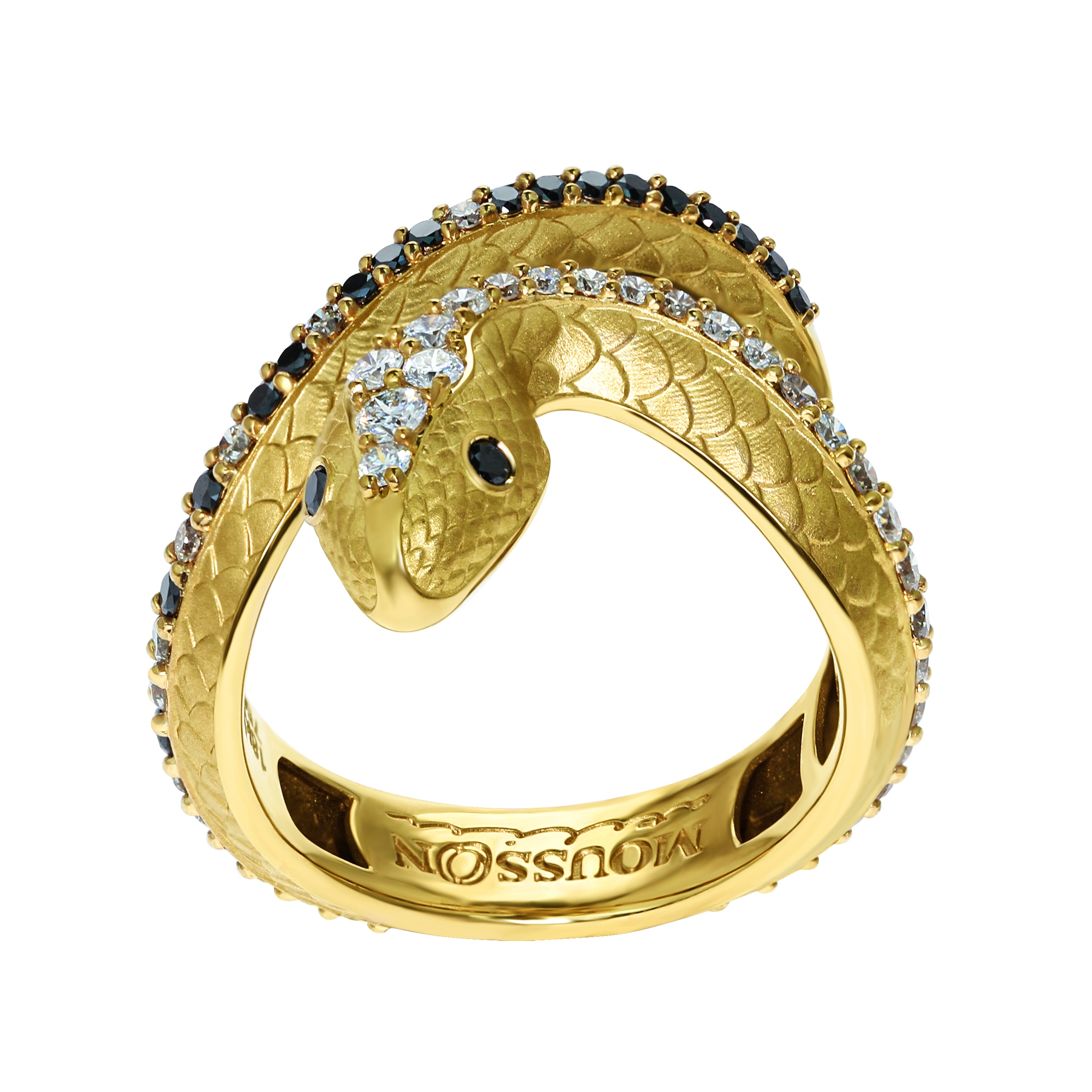 Diamonds 18K Yellow Gold Snake Ring, R 0188-0
