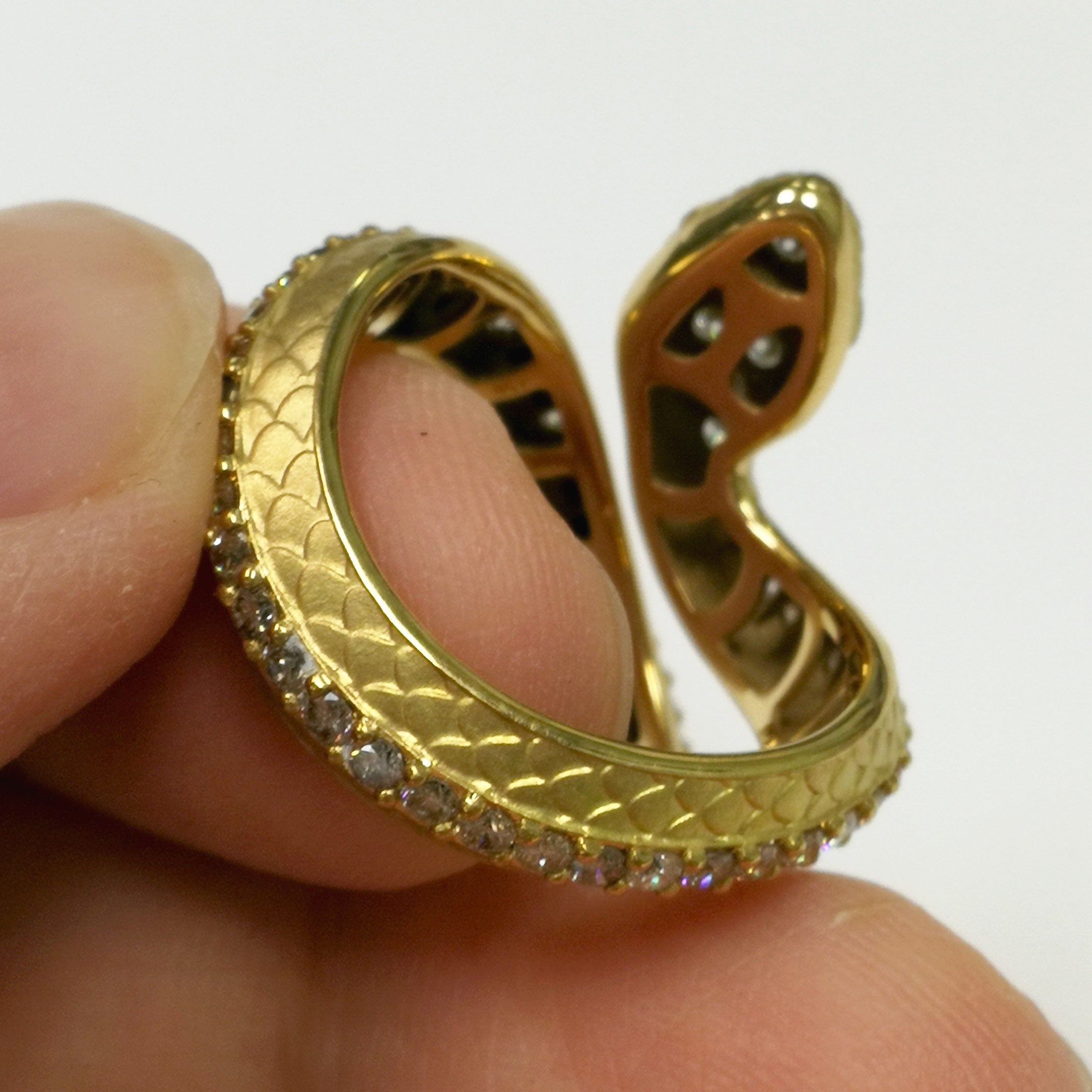 Diamonds 18K Yellow Gold Snake Ring, R 0188-0