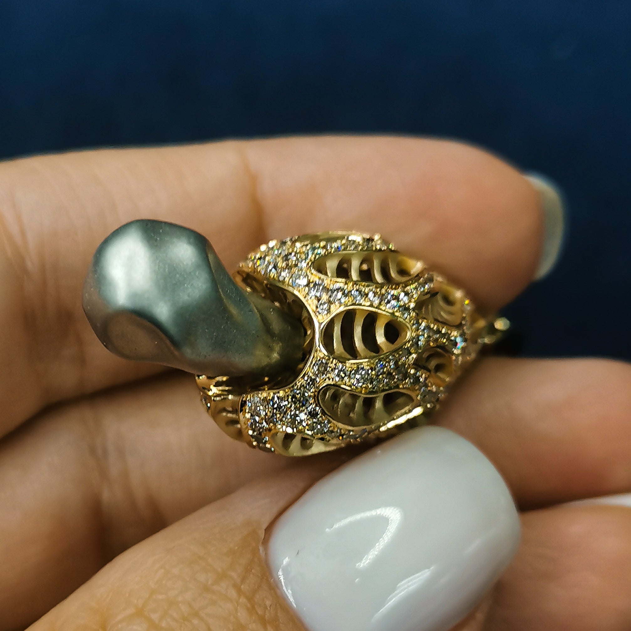 18K Yellow and White Gold, Champagne Diamonds Pendant, P 0204-3