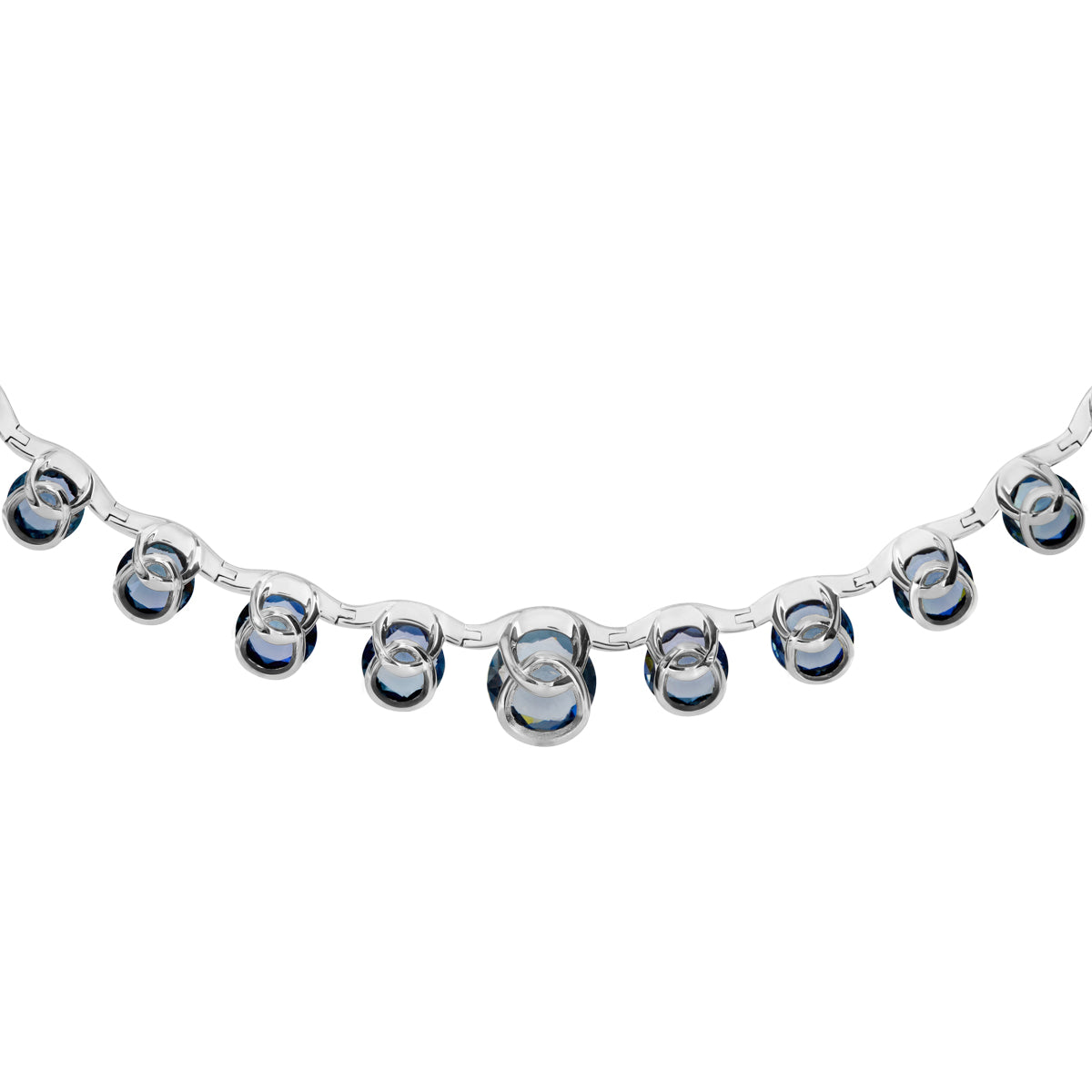 N 0195-1 18K White Gold, Spinel, Diamonds Necklace