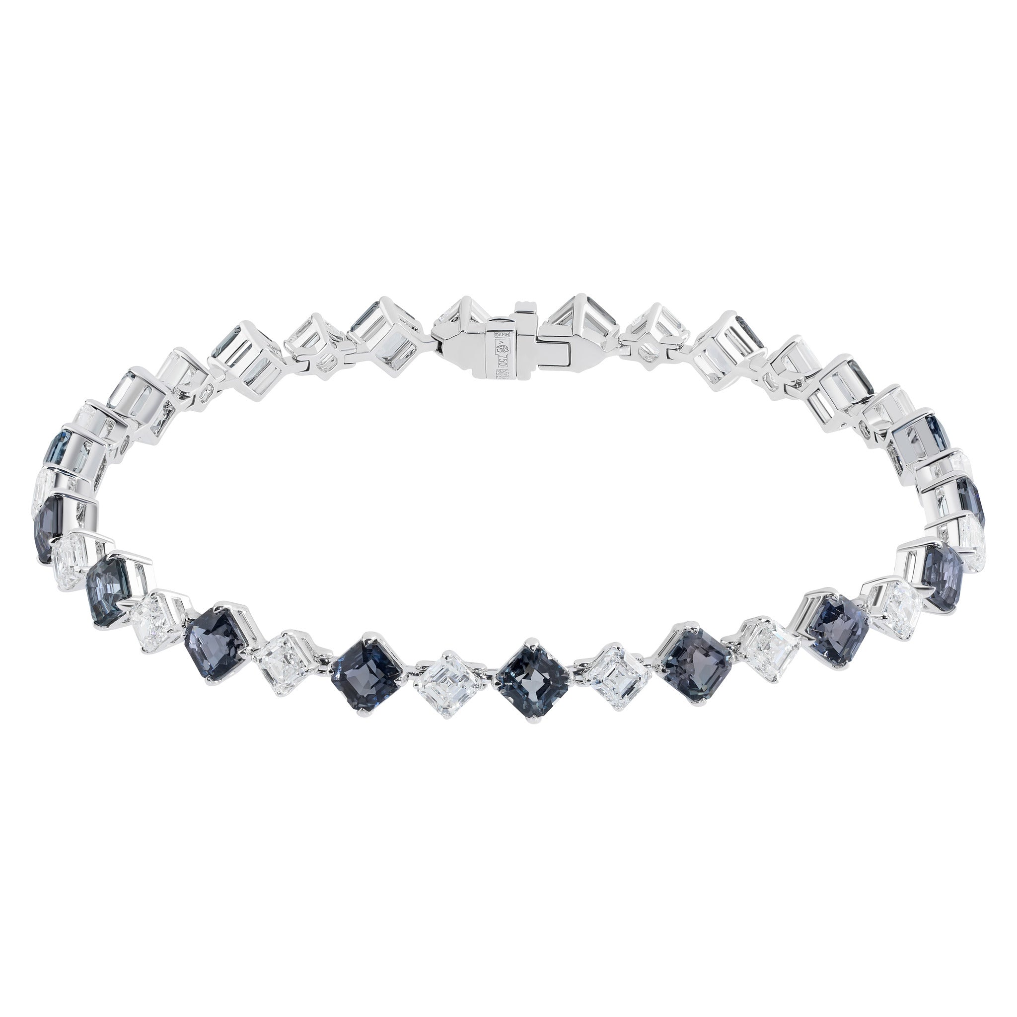 Br 0015-7 18K White Gold, Spinel, Diamonds Bracelet