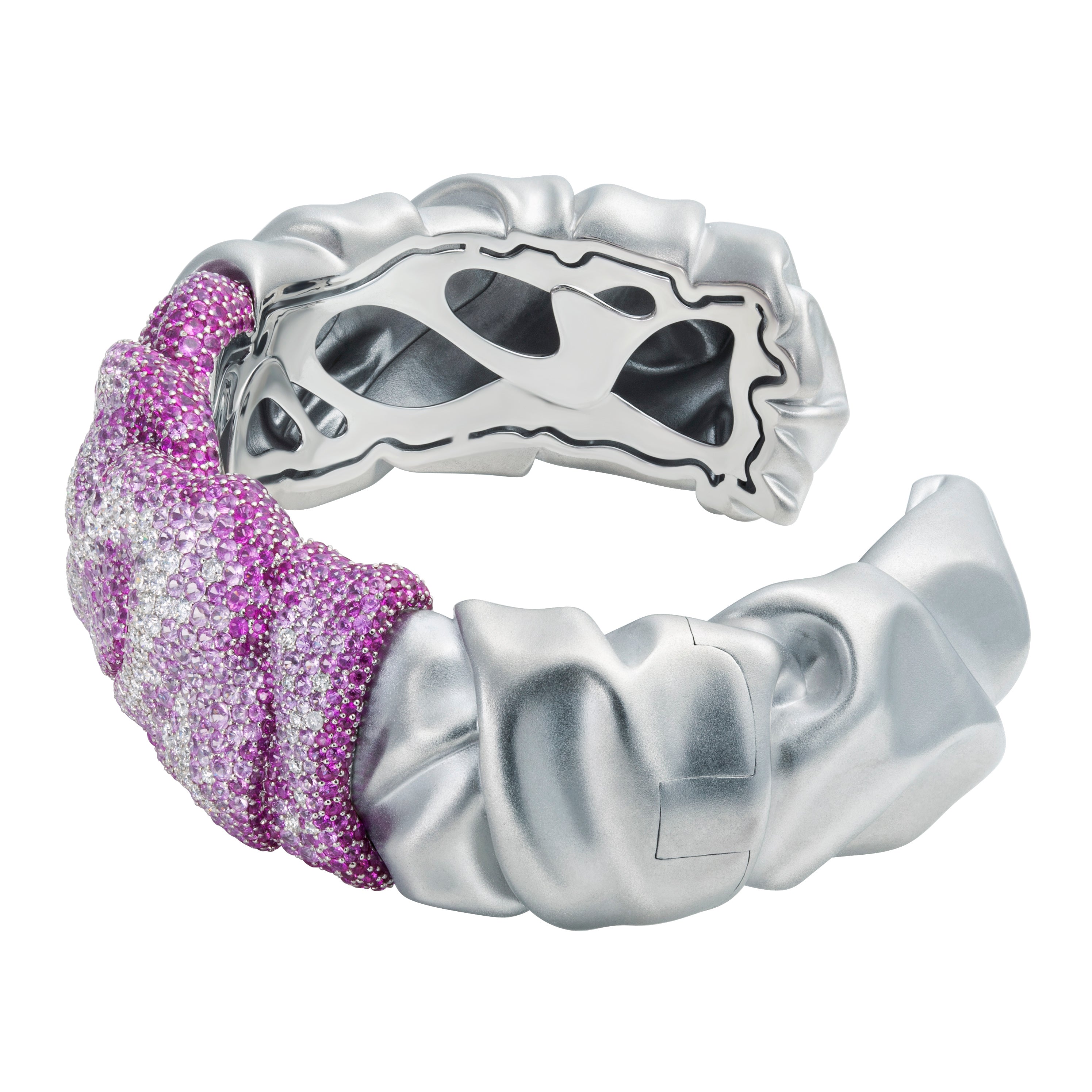 Br 0132-0, 18K White Gold, Pink Sapphires, Diamonds Bracelet