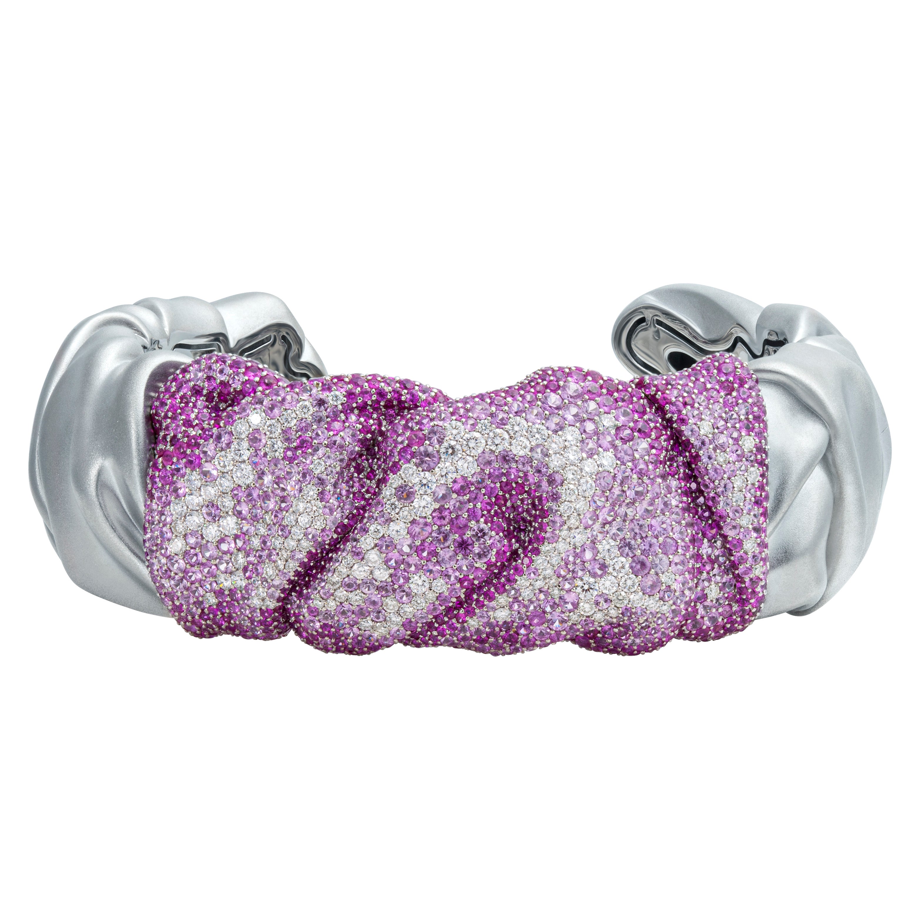 Br 0132-0, 18K White Gold, Pink Sapphires, Diamonds Bracelet