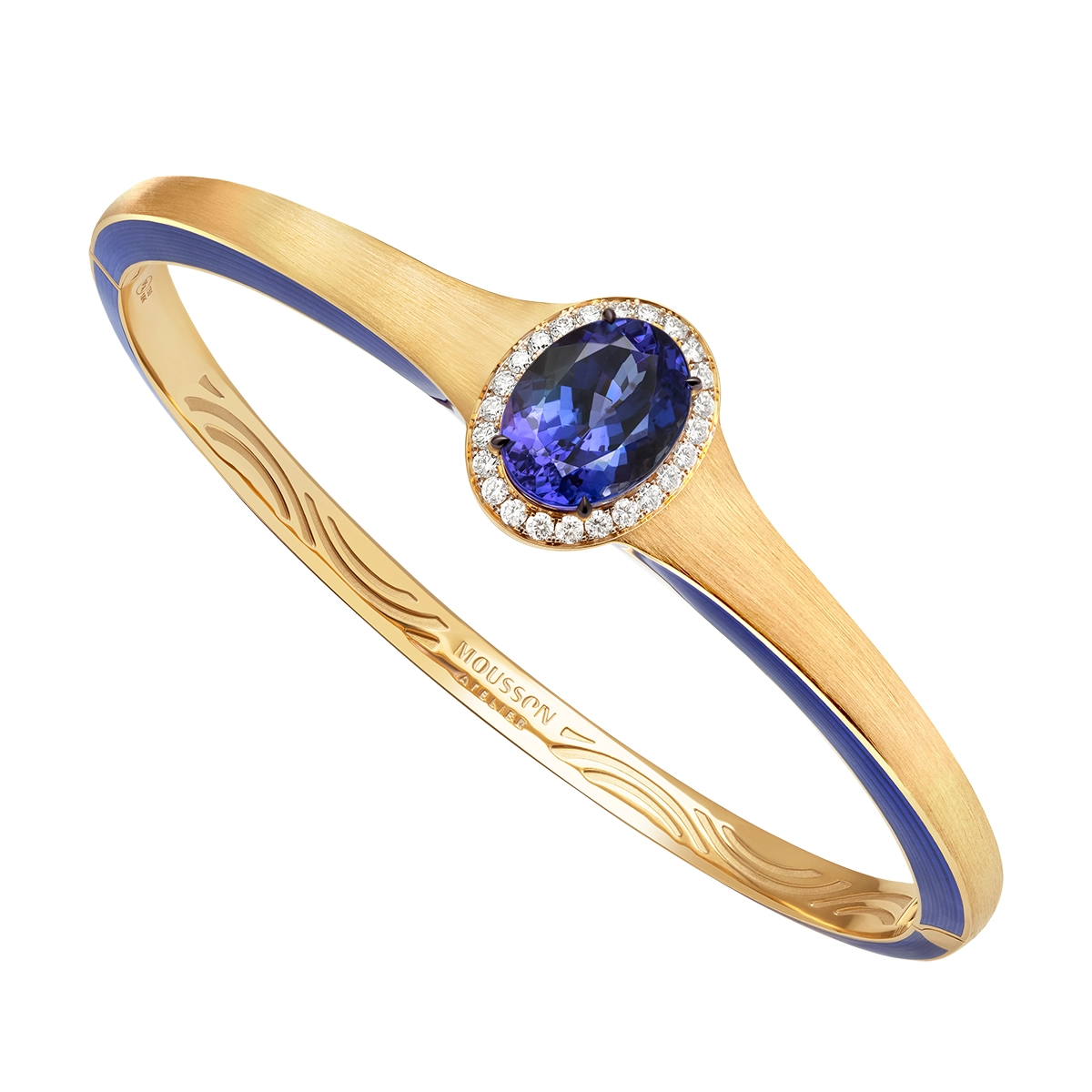 Tanzanite, Diamonds Enamel 18K Yellow Gold Bracelet, Br 0143-01