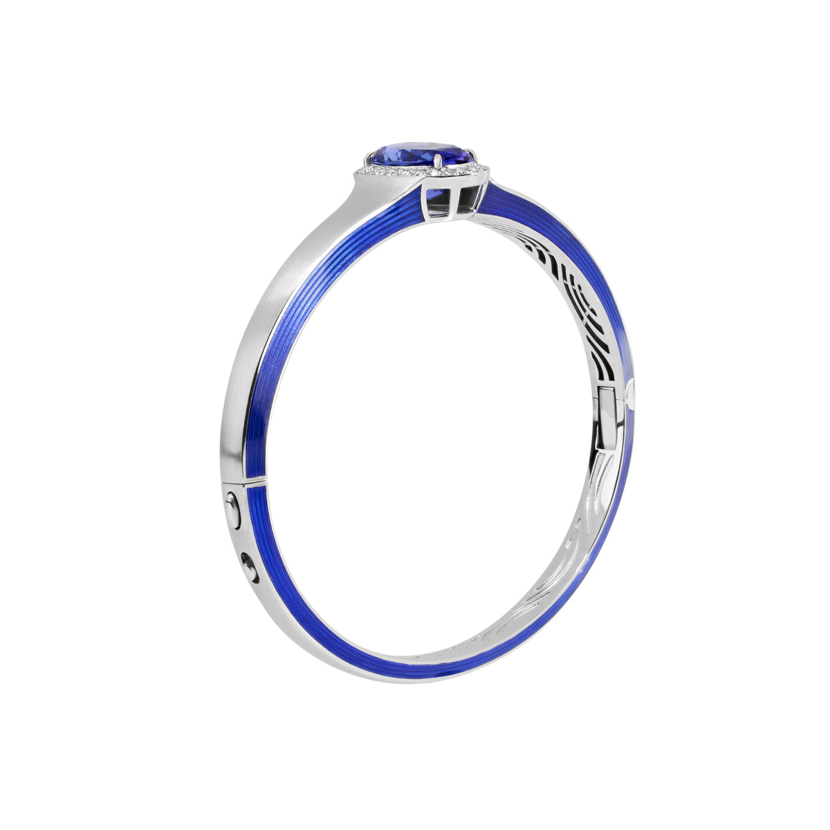 Br 0143-01 18K White Gold, Tanzanite, Diamonds Enamel Bracelet