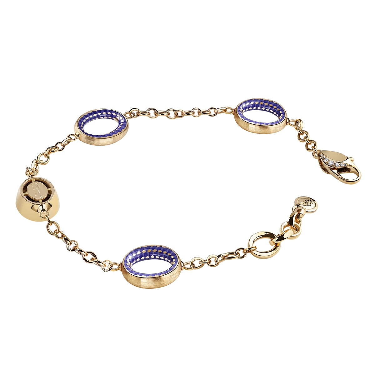 Diamonds, Tanzanite 18K Yellow Gold Enamel Bracelet, Br 0178-50