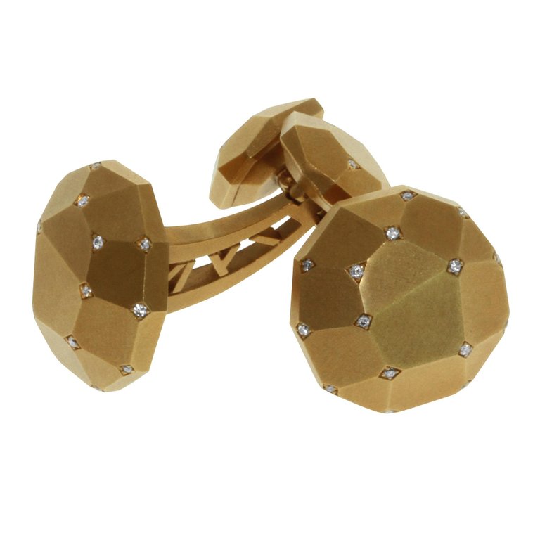 C 0190-2, 18K Yellow Gold, Diamonds Cufflinks