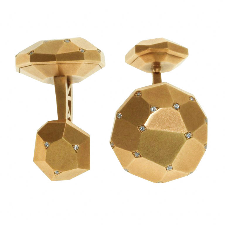 C 0190-2, 18K Yellow Gold, Diamonds Cufflinks