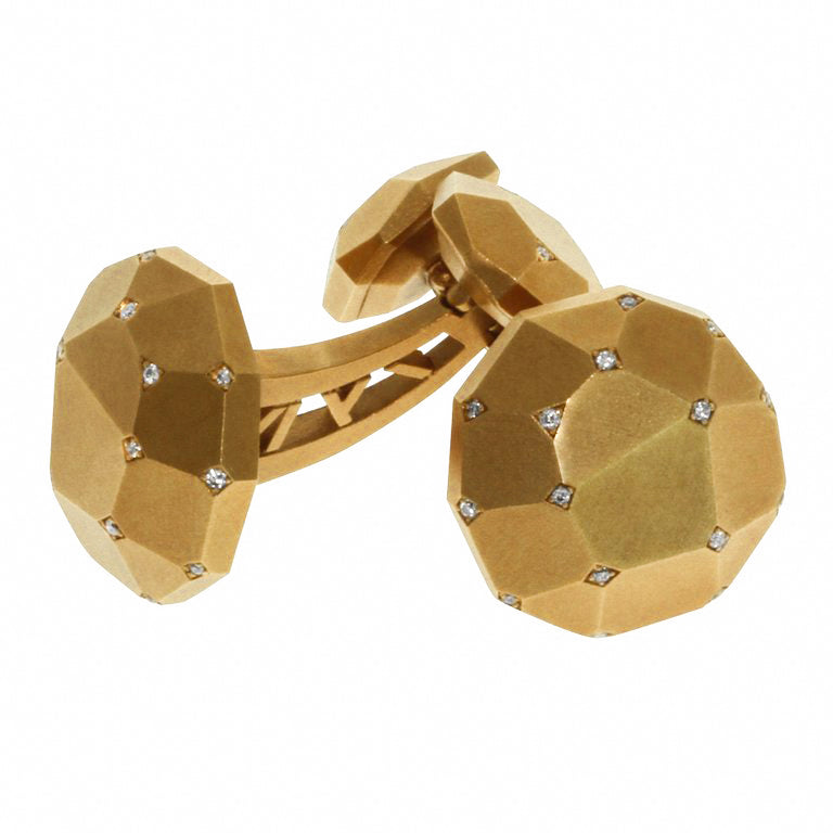 C 0190-2, 18K Yellow Gold, Diamonds Cufflinks