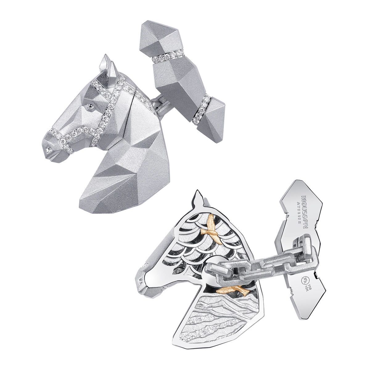 The Noble, Diamonds 18K White Gold Cufflinks, C 0301-1