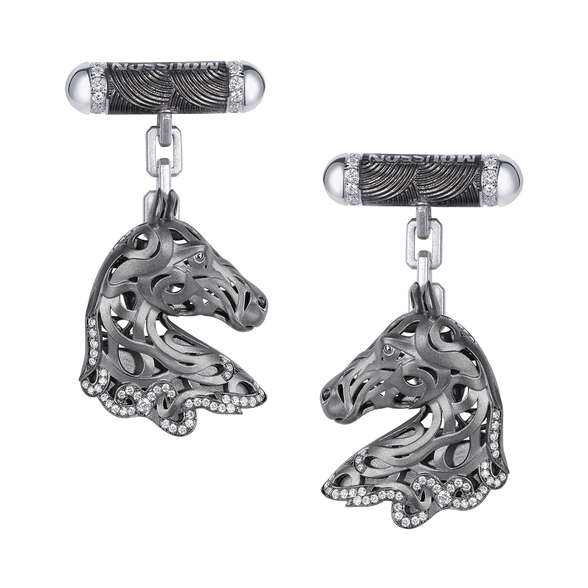 The Noble, Diamonds 18K Black and White Gold Cufflinks, C 0301-11