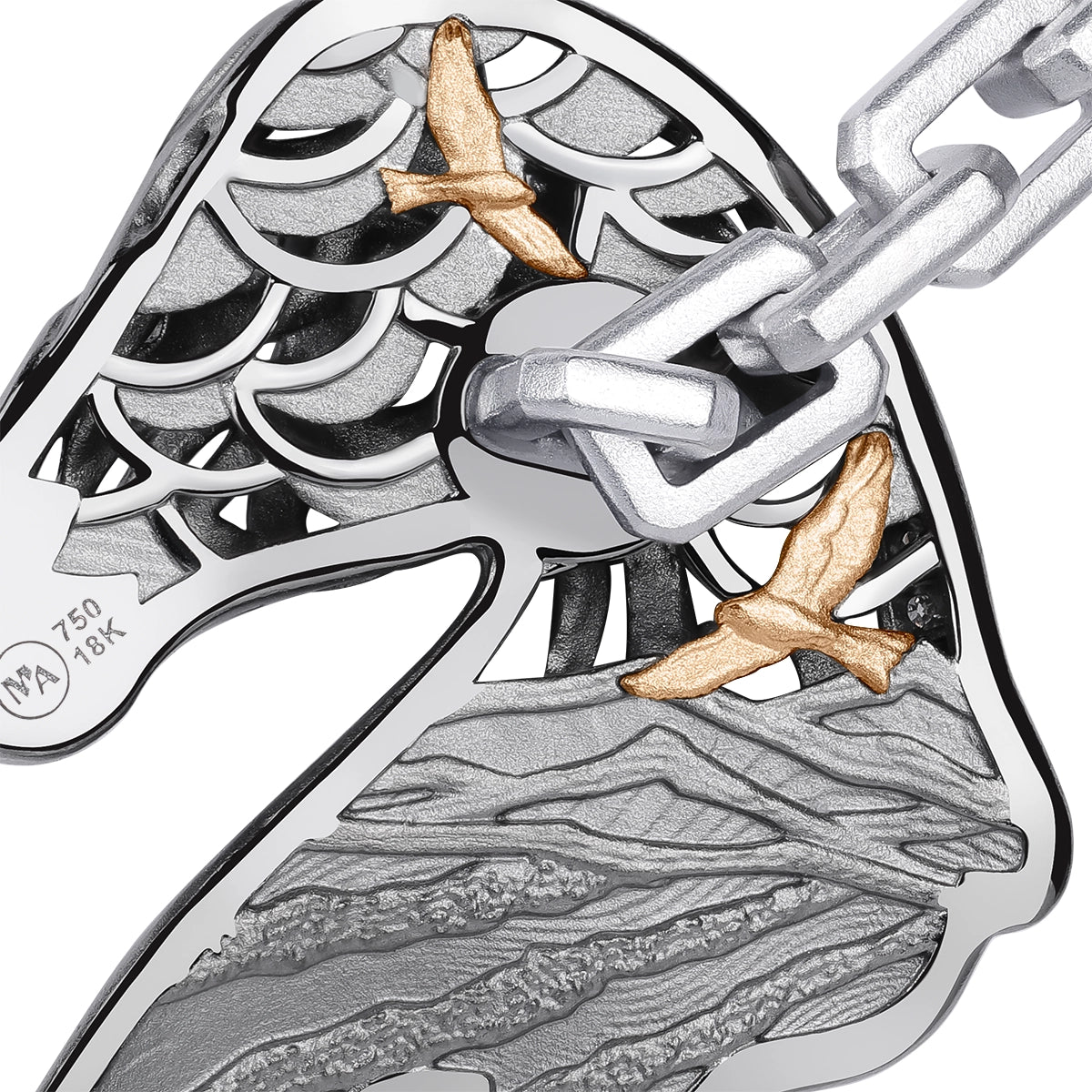 The Noble, Diamonds 18K Black and White Gold Cufflinks, C 0301-11