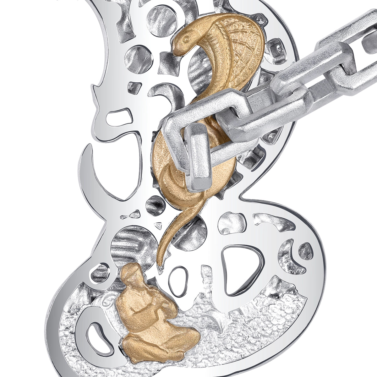 The Alchemist, Diamonds 18K White Gold Enamel Cufflinks, C 0301-5