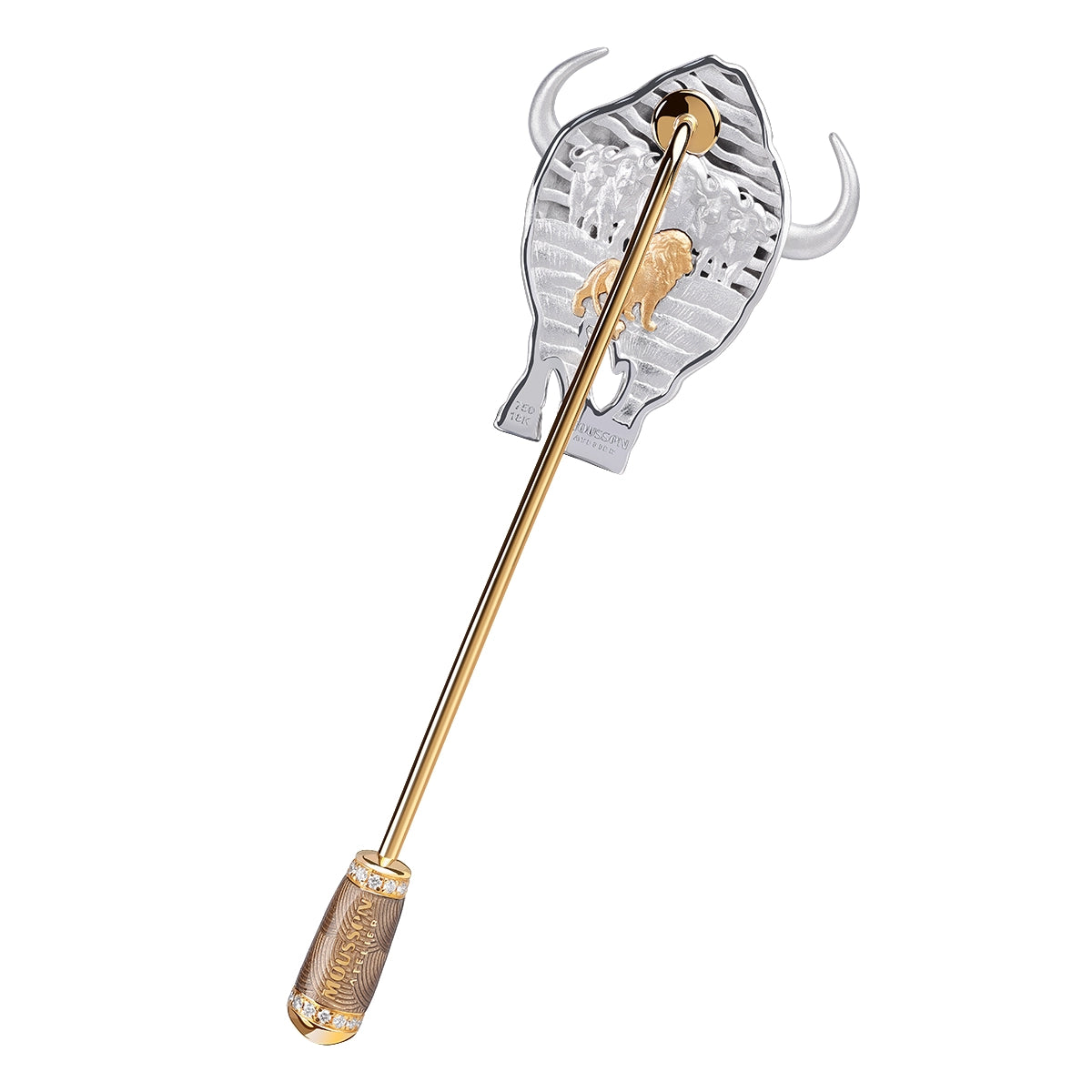 Decorative stick pin with bull design