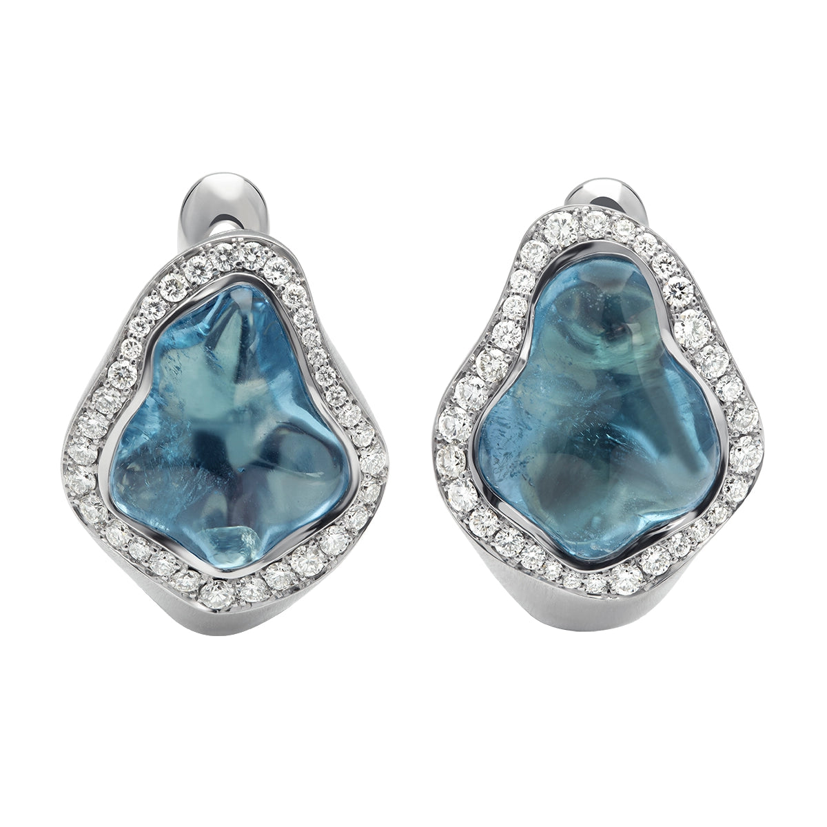 Aquamarine, Diamonds 18K White Gold, Earrings, E 0030-35/1