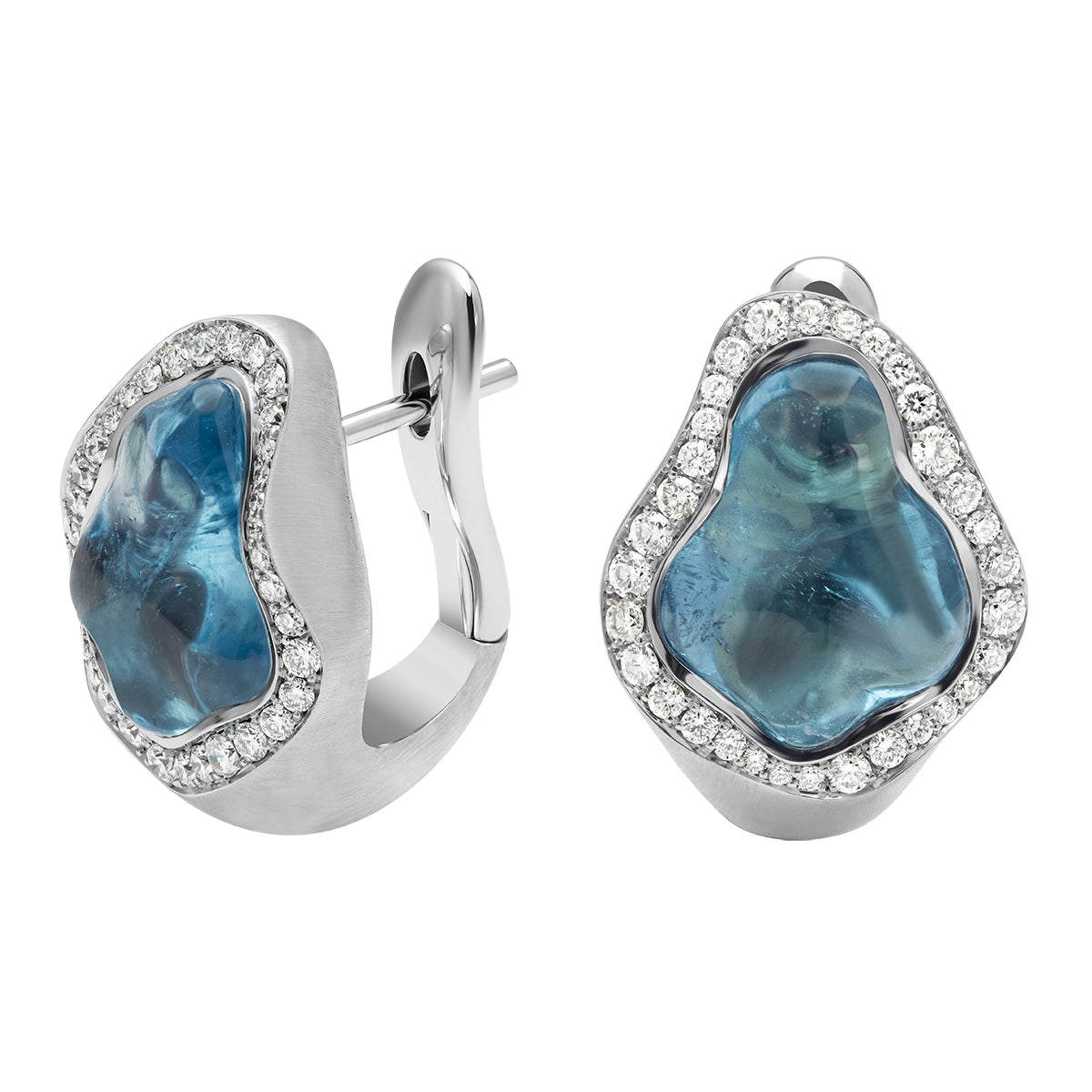 Aquamarine, Diamonds 18K White Gold, Earrings, E 0030-35/1