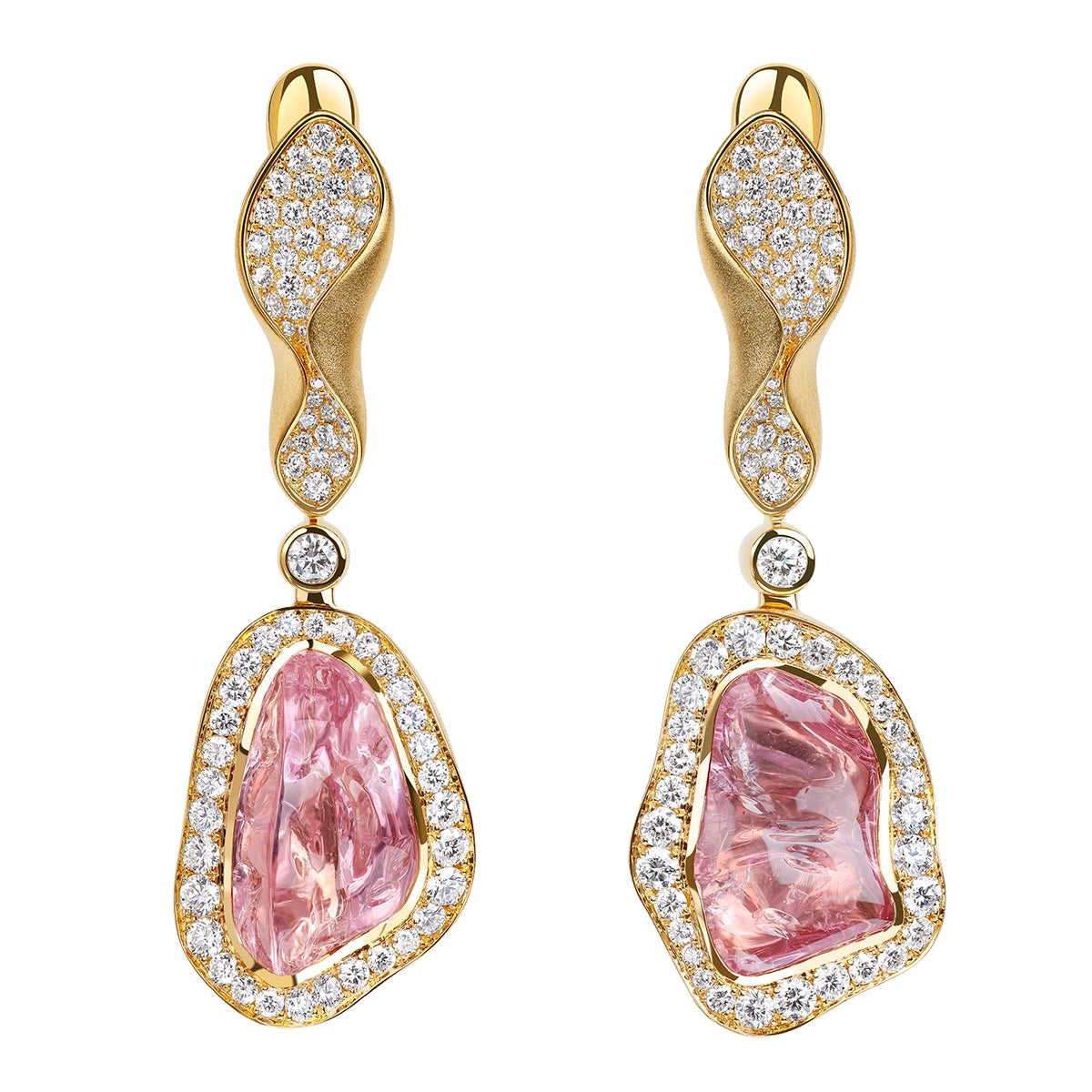 Spinel, Diamonds 18K Yellow Gold Earrings, E 0033-3/1