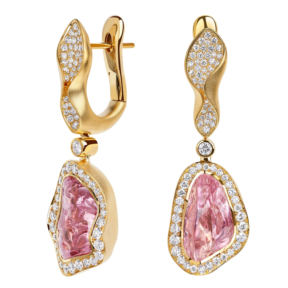 Spinel, Diamonds 18K Yellow Gold Earrings, E 0033-3/1