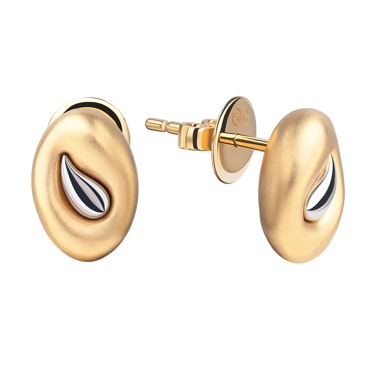 18K Yellow and White Gold Earrings, E 0150-02
