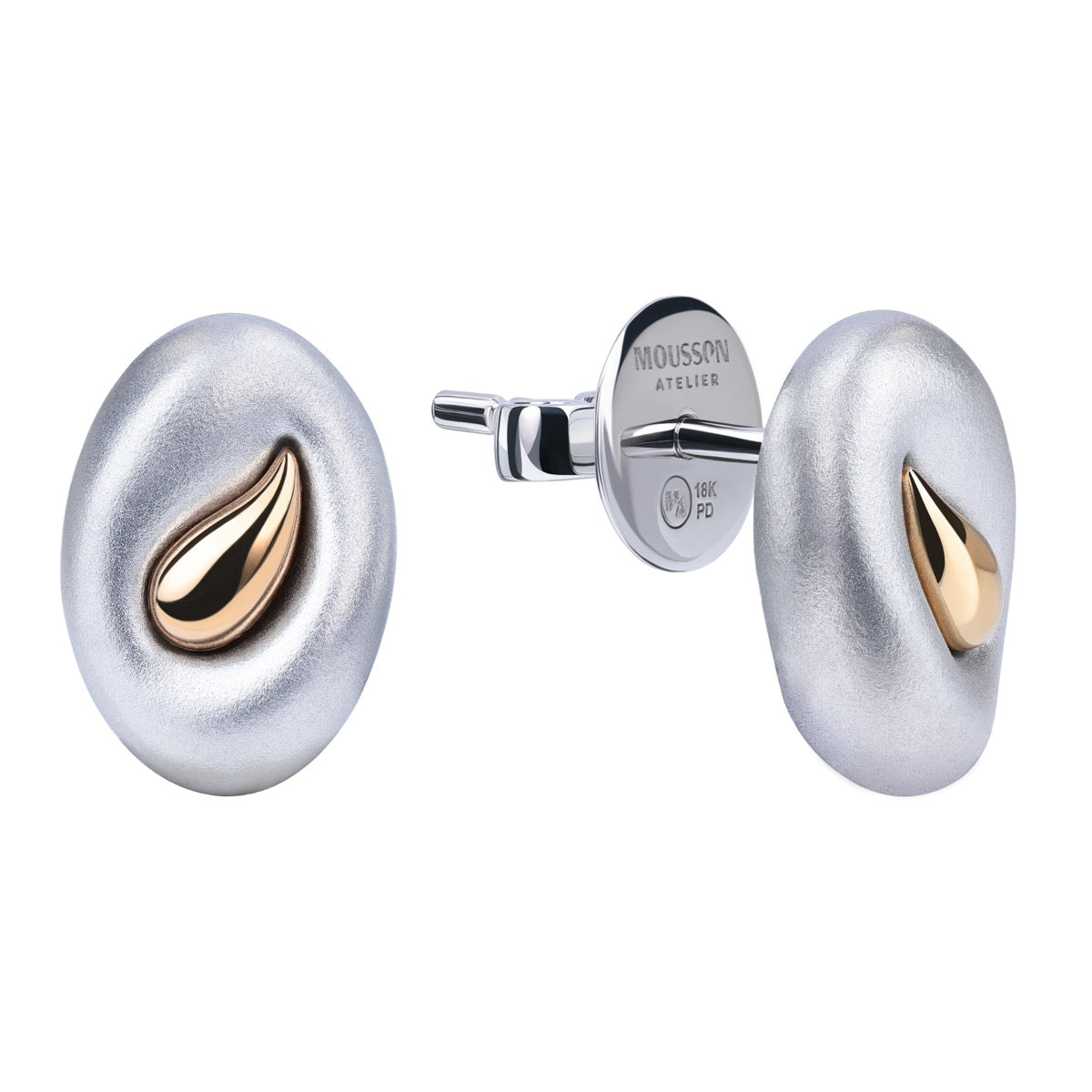 18K White and Yellow Gold Earrings, E 0150-02