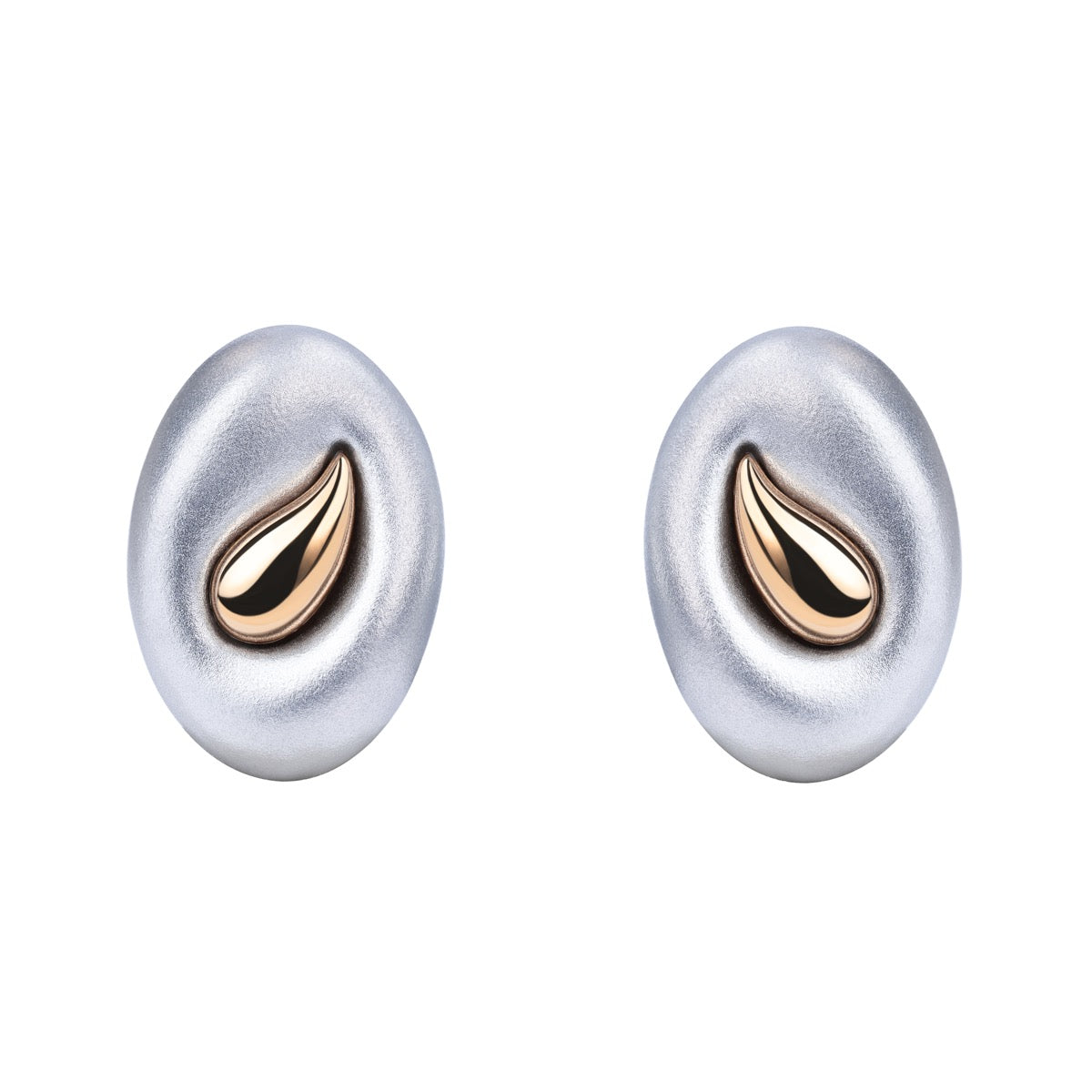 18K White and Yellow Gold Earrings, E 0150-02