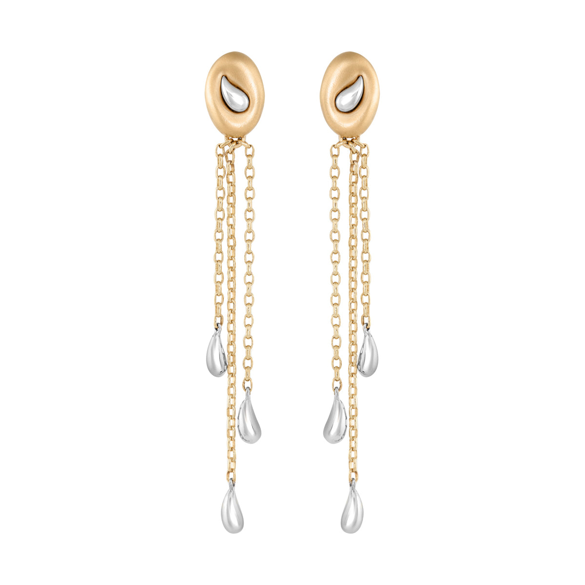18K Yellow and White Gold Earrings, E 0150-03