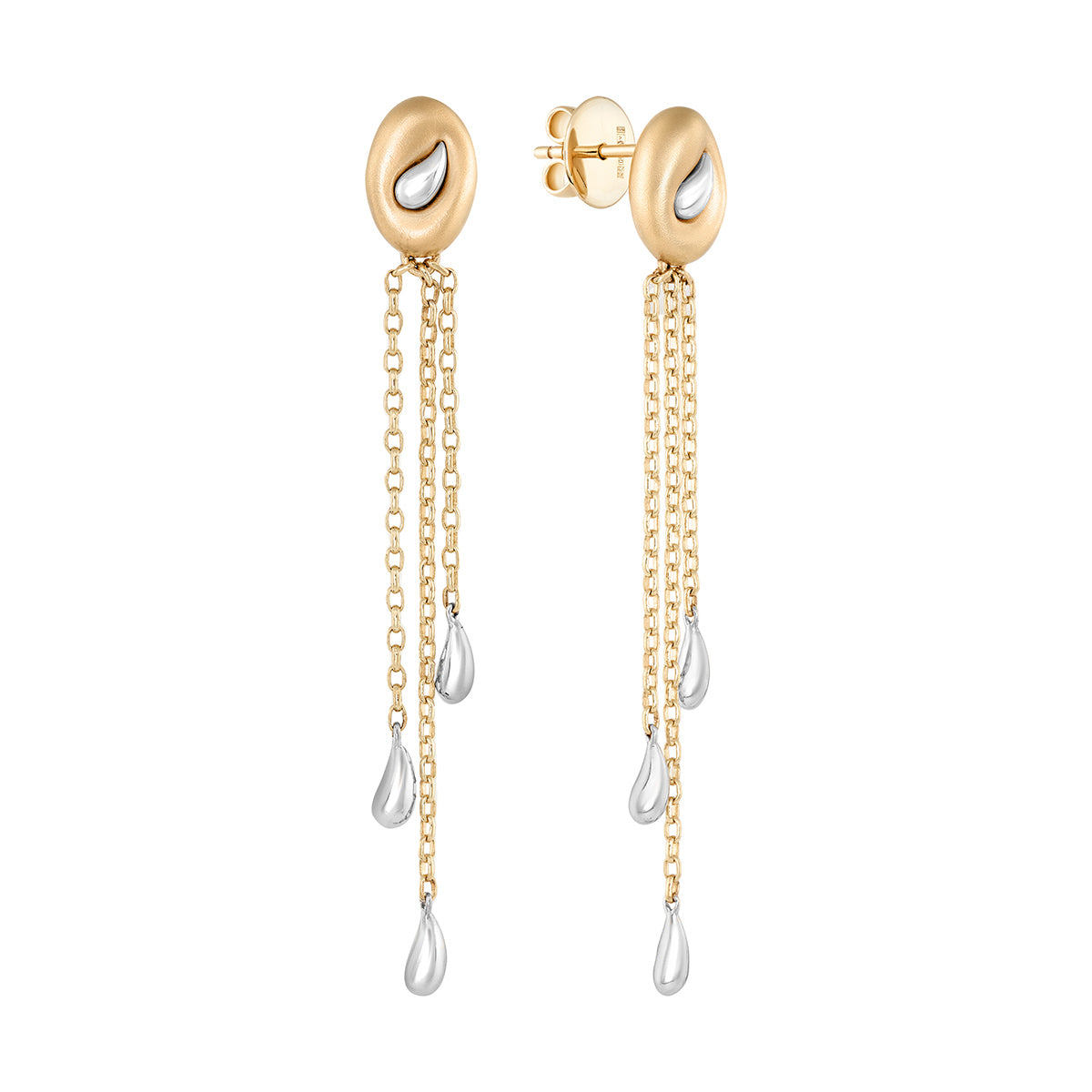 18K Yellow and White Gold Earrings, E 0150-03