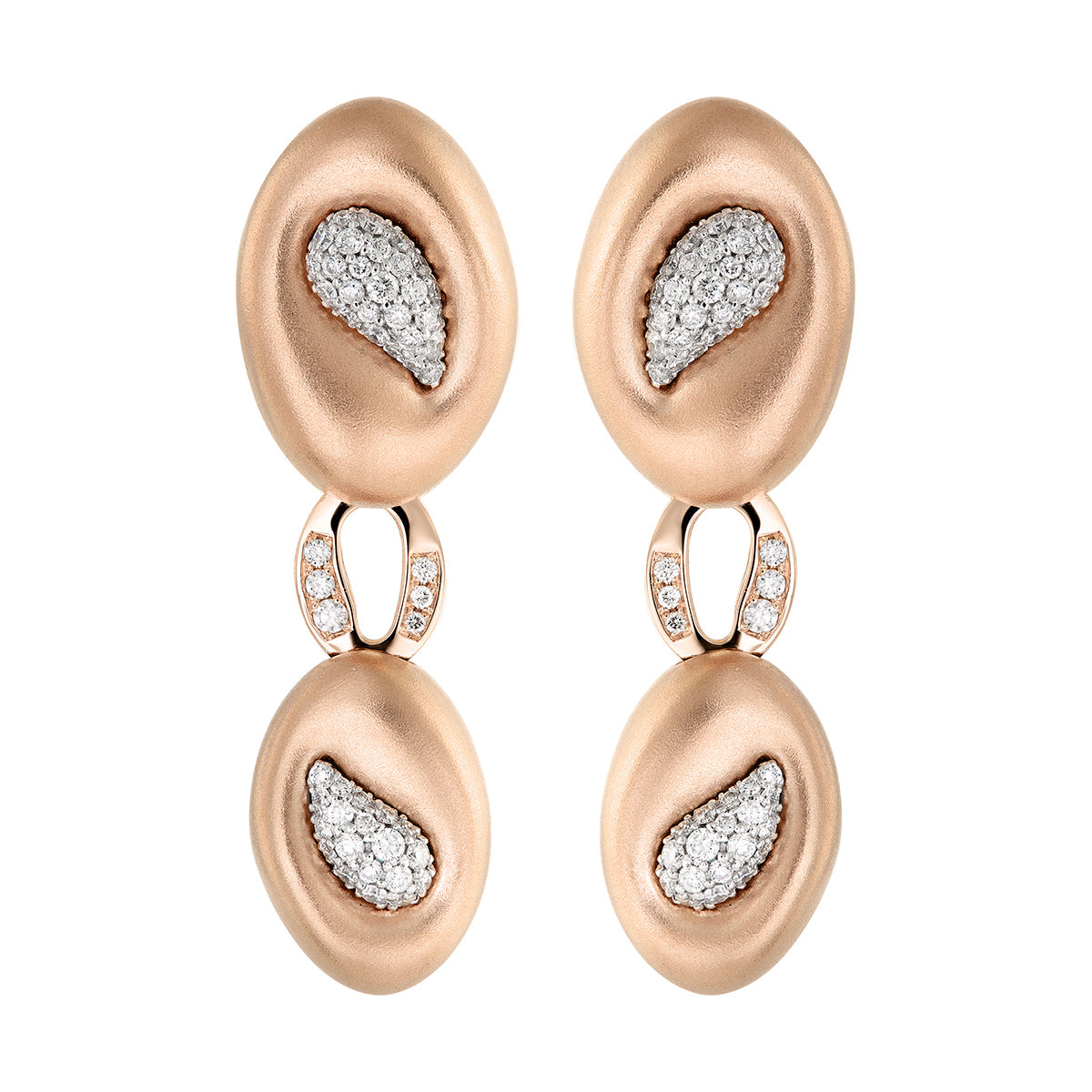 Diamonds 18K Rose and White Gold Earrings, E 0150-1