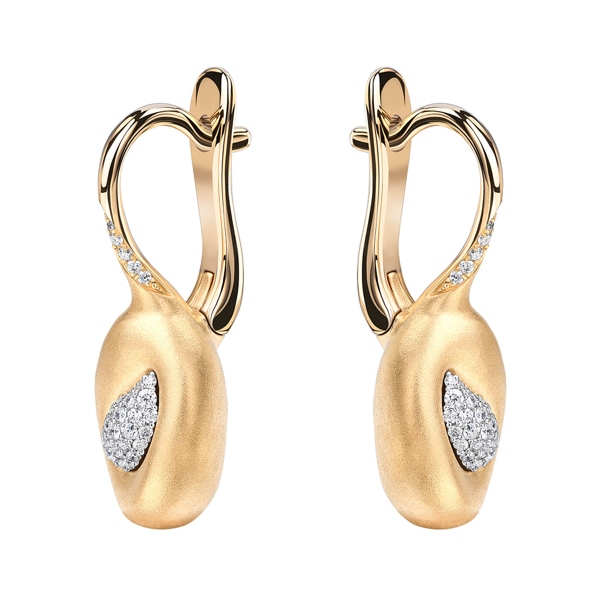 Diamonds 18K Yellow and White Gold Earrings, E 0150-11