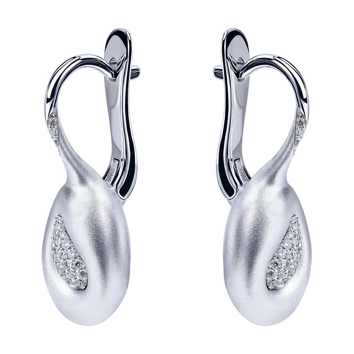 Diamonds 18K White Gold Earrings, E 0150-11