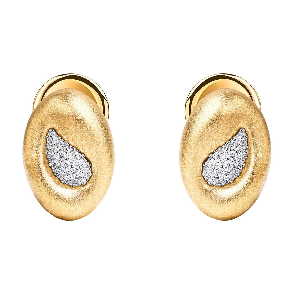 Diamonds 18K Yellow and White Gold Earrings, E 0150-12