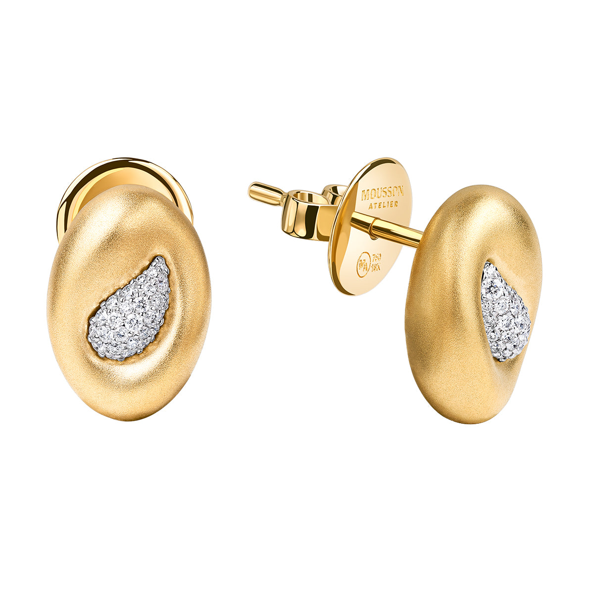 Diamonds 18K Yellow and White Gold Earrings, E 0150-12