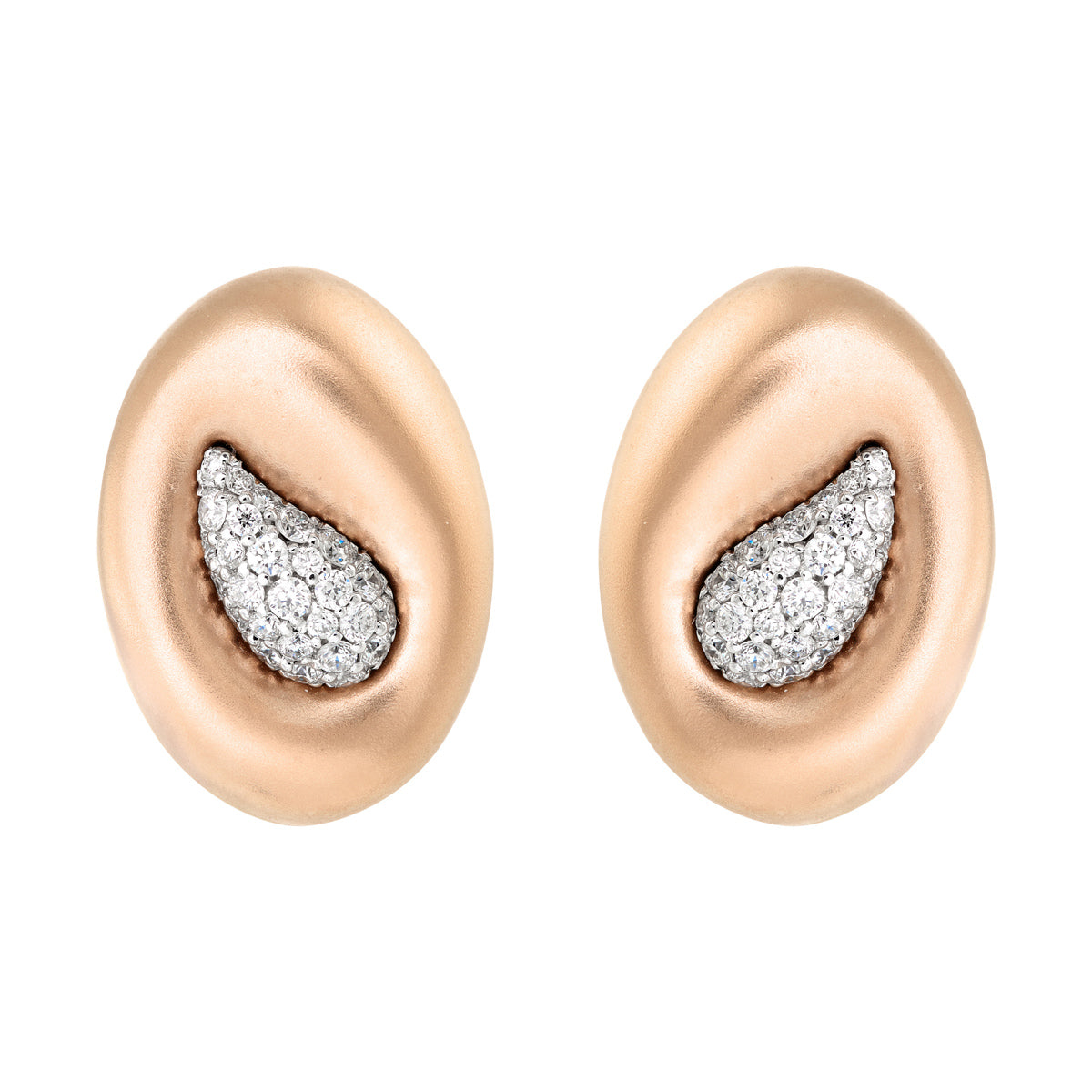 Diamonds 18K Rose and White Gold Earrings, E 0150-12