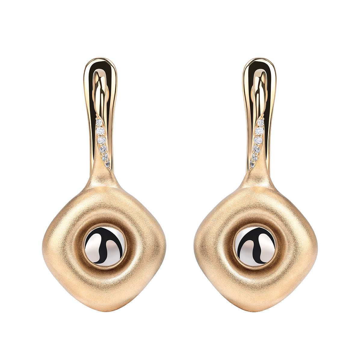 Diamonds 18K Yellow and White Gold Earrings, E 0151-01