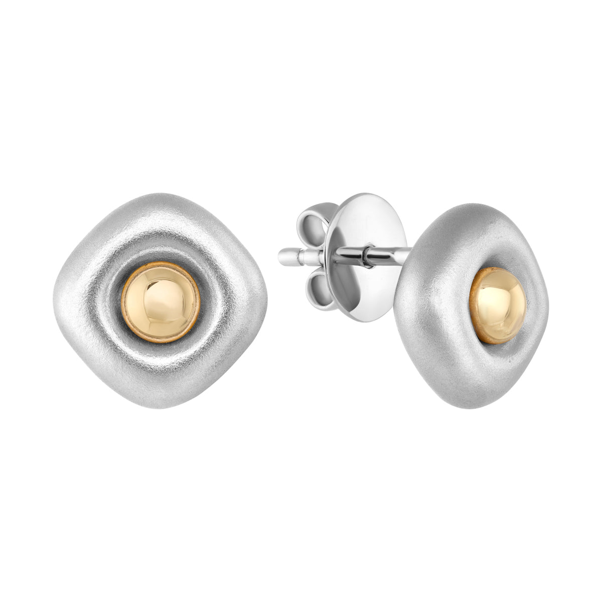 18K White and Yellow Gold Earrings, E 0151-02