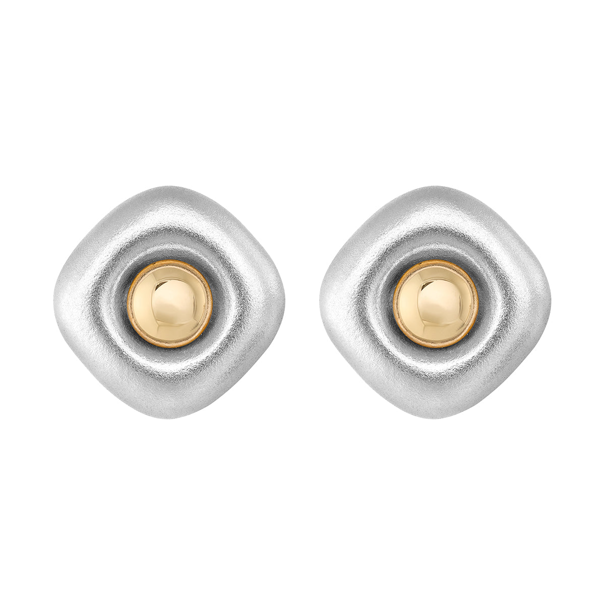 18K White and Yellow Gold Earrings, E 0151-02