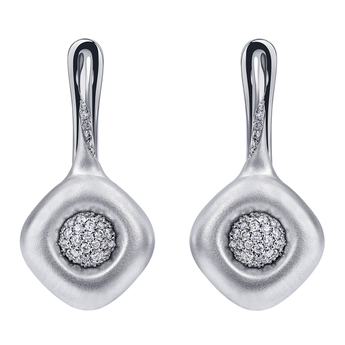 Diamonds 18K White Gold Earrings, E 0151-11