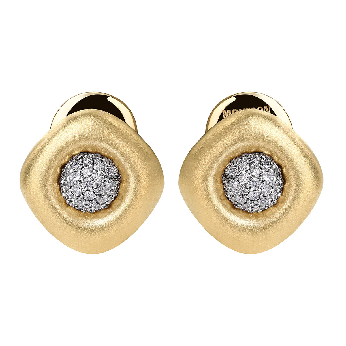 Diamonds 18K Yellow and White Gold Earrings, E 0151-12