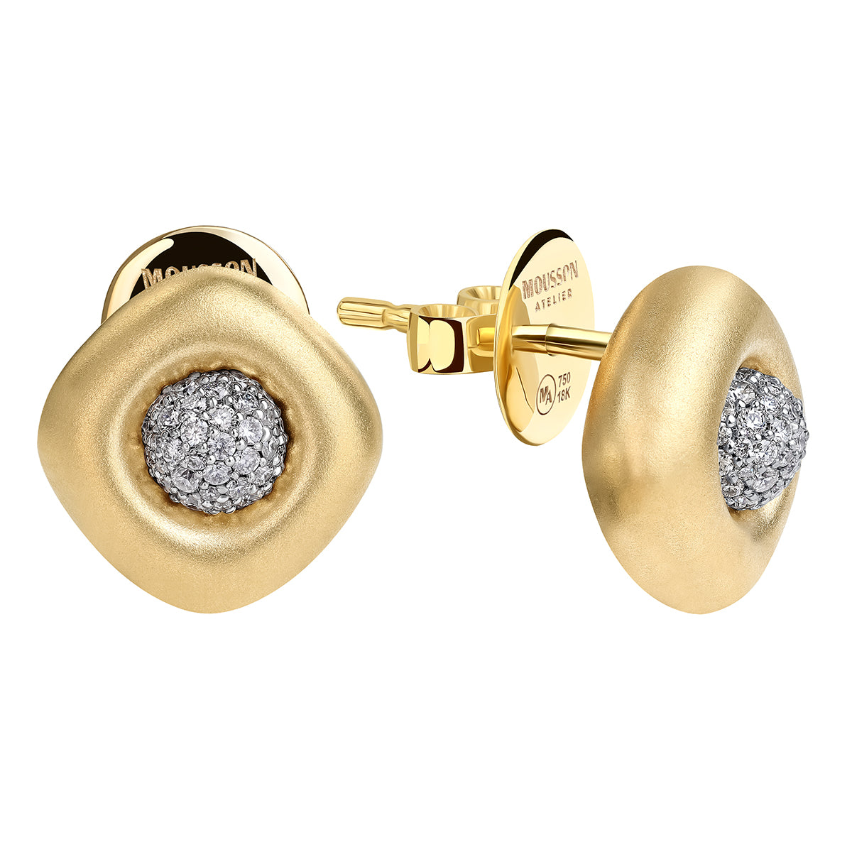 Diamonds 18K Yellow and White Gold Earrings, E 0151-12
