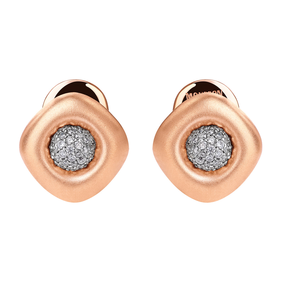 Diamonds 18K Rose and White Gold Earrings, E 0151-12